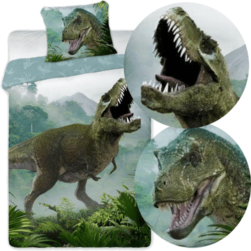 Faro Posteljina set 140x200+70x90 pamuk T-Rex 002 zelena