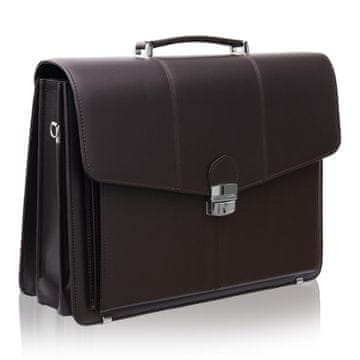 Elegantna muška aktovka - tamnosmeđa torba za laptop od eko kože