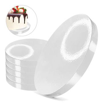 Brand4Cake Podloga za tortu bijela 30 cm 2 cm set od 5 kom. okruglih bubnjeva za torte Premium