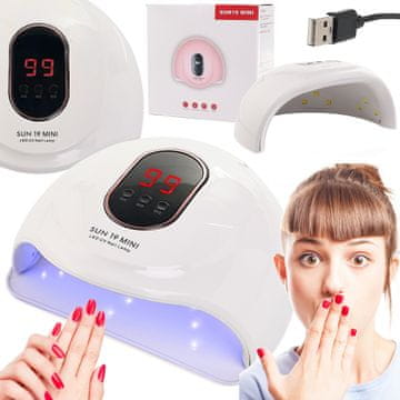 éS LAMPA ZA NOKTE HIBRIDNI GEL UV SUN 19 MINI LCD DVOSTRUKA LED 72W USB MANIKURA