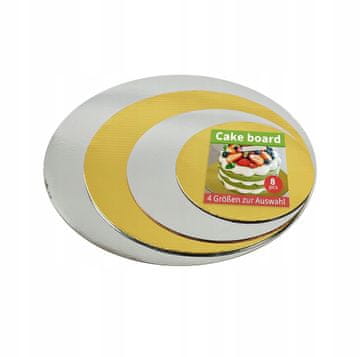 SET OPREME ZA TORTE 8 DIJELOVA ZLATNO SREBRO Ø 30, 25, 20, 15 cm dekorativni