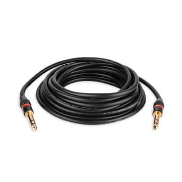 JACK 6.3 STEREO KABEL S UTIKAČEM - JACK 6.3 STEREO UTIKAČ JACK 6.3 STEREO KABEL S UTIKAČEM - JACK 6.3 STEREO UTIKAČ PREMIUM 5,0 m (MK63)