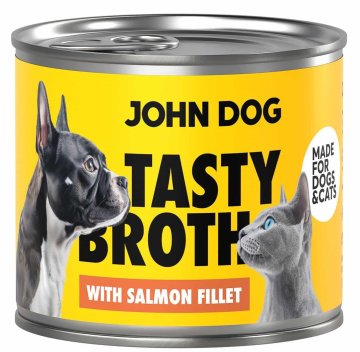 John Dog | Ukusna juha | Juha za pse i mačke 140 g - Juha s fileom lososa 140 g
