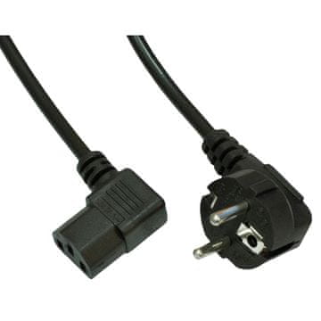 Akyga Kabel za napajanje Akyga AK-PC-02A CEE 7/7 - IEC C13 kutni 250V/50Hz 10A 1,5m crni