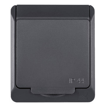 Hermes Jedna nadžbukna hermetička utičnica s uzemljenjem 16A IP44 antracit 0321-07