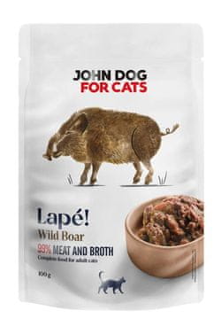 John Dog za mačke | Lape | Monoproteinska mokra hrana za mačke - Divlja svinja 100 g