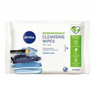 Nivea NIVEA biorazgradive osvježavajuće maramice 3u1 za demakijaž, 25 kom.