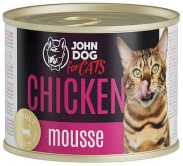 John Dog za mačke | Odrasle mačke | Mousse 200g - Pileći mousse 200g