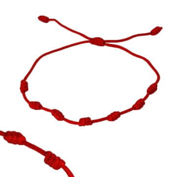 ZAŠTITNA NARUKVICA 7 ČVOROVA CRVENA KONICA KABALA AMULET