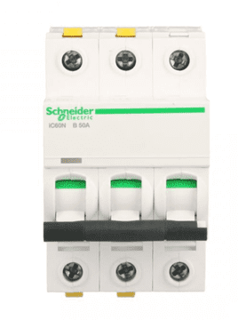 Schneider Automatski osigurač 3P B 50A 6kA AC iC60N-B50-3 Acti9 A9F03350