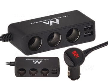 RAZDVOJAČ ZA CIGARETE 12-24V 2xUSB 120W