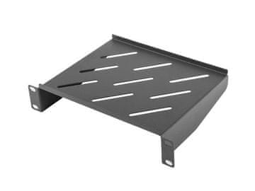 Lanberg crna polica za ormariće 10" 310 mm (1U/254x180 mm, nosivost do 20 kg, montaža u 4 točke)