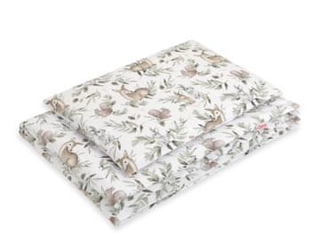 Bobono Dječji set posteljine od 2 komada pamuka 135x100 cm - boja šumske masline