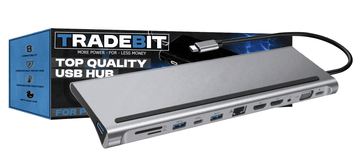 HUB USB-C 2x HDMI 4k VGA 3x USB 3.0 LAN RJ45 SD FT priključak za karticu 3.5mm PD 87W