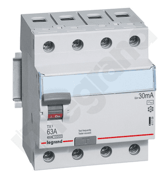 LEGRAND 4P diferencijalni prekidač 63A 0,03A tip AC P304 TX3 411709