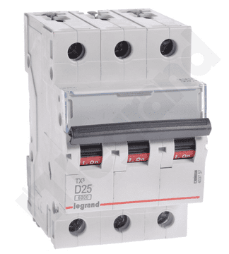 LEGRAND Wyłącznik nadprądowy 3P D 25A 6kA AC S303 TX3 403757