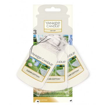 Yankee Candle Svijeća Clean Cotton Yankee - staklenka za auto - miris za auto, 3 komada