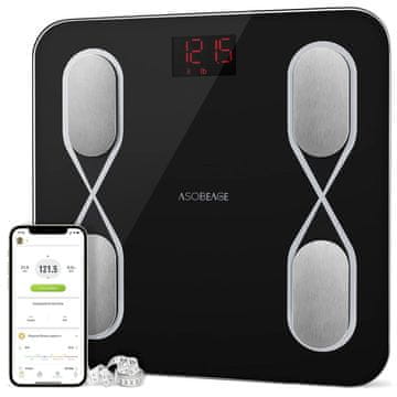 Pametna kupaonska vaga za mjerenje tjelesne masti (BMI) bluetooth crna