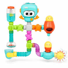 JOJOY® STEM igračka za kupanje s usisnim čašicama, vodeni kotačići i elementi za igru, 27 kom | OCTOYFUN
