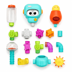 JOJOY® STEM igračka za kupanje s usisnim čašicama, vodeni kotačići i elementi za igru, 27 kom | OCTOYFUN