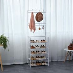 Herzberg Herzberg Segmentna vješalica za odjeću za hodnik s 5 polica i stalkom za cipele - 60x173 cm