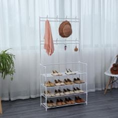 Herzberg Herzberg Segmentna vješalica za odjeću za hodnik s 4 police i stalkom za cipele - 80x155 cm