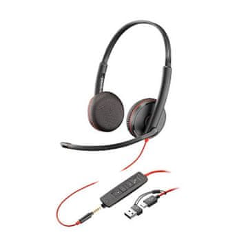 HP Poly Blackwire 3225 stereo slušalice – USB-C/USB-A/3,5 mm