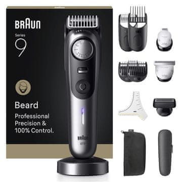 BRA Braun BeardTrimmer 9 BT9560, Srebrna, Crna