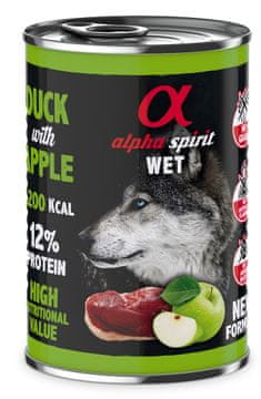 slomart ALPHA SPIRIT WET Pačje meso s jabukom - mokra hrana za pse, 400 g