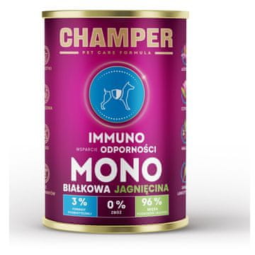 slomart CHAMPER Immuno Monoprotein Janjetina - mokra hrana za pse, 400g