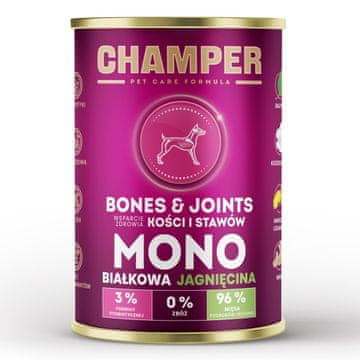 slomart CHAMPER Bones & Joints Monoprotein Janjetina - mokra hrana za pse, 400g