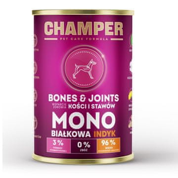 slomart CHAMPER Bones & Joints Monoprotein Puretina - mokra hrana za pse, 400g