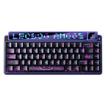 slomart AULA Gasket AMG65 Mehanička tipkovnica, RGB, LED zaslon, ergonomska, ljubičasta/crna
