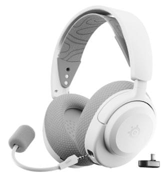 slomart SteelSeries Arctis Nova 3P gaming slušalice, bijele, USB-C, Bluetooth