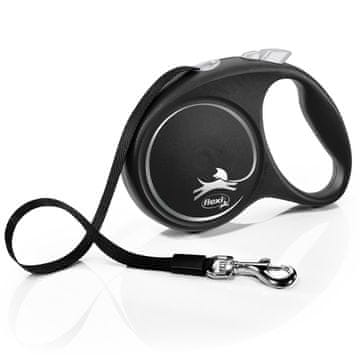 slomart Flexi Black Design L 5 m crni teleskopski povodac za pse - remen