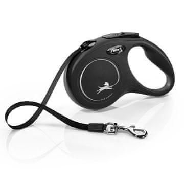 slomart Flexi New CLASSIC 5 m crni teleskopski povodac za pse - remen