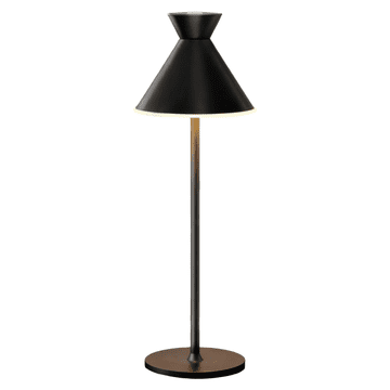 Nikcorp LED stolna svjetiljka bežična, podesiva visina 24-38 cm, crna, 4000 mAh baterija, USB-C punjenje, topla i hladna svjetlost, magnetska, za unutarnju i vanjsku upotrebu, moderni loft dizajn, dodirna