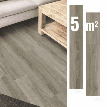 Nikcorp Samoljepljive vinilne ploče tamno sive 5 m2, set 36 komada, vodootporne podne obloge s efektom drva za brzu renovaciju kuhinje i dnevnog boravka, dimenzije 91,44 x 15,24 cm, otporne na ogrebotine