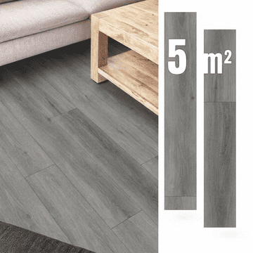 Nikcorp Samoljepljive vinilne ploče sive 5 m2, set 36 komada, vodootporne podne obloge s efektom drva, dimenzije 91,44 x 15,24 cm, za brzu renovaciju kuhinje, kupaonice i dnevnog boravka, otporne na