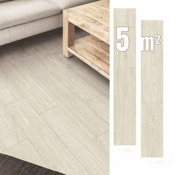 Nikcorp Samoljepljive vinilne ploče svijetlosmeđe 5 m2, set 36 komada, vodootporne podne obloge s efektom drva, dimenzije 91,44 x 15,24 cm, za brzu renovaciju kuhinje, kupaonice i dnevnog boravka bez ljepila