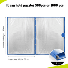 Nikcorp Album za puzzle NIKCORP, organizator s 20 pretinaca za slaganje od 1000 komada, plavi, PP materijal, dimenzije korica 75x54x4 cm, dimenzije folija 72x52 cm, zaštita od prašine i oštećenja, ergonomska