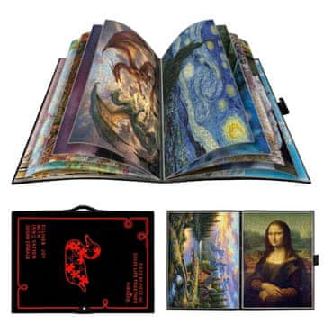 Nikcorp Album za slagalice NIKCORP, mapa za pohranu 20 setova od 1000 dijelova, 20 prozirnih košuljica 72x52 cm, organizator za plakate i fotografije, PP materijal, crna boja, ergonomska ručka za transport