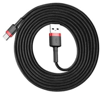 slomart Baseus CATKLF-U91 USB kabel USB 2.0, 3 m, USB A na USB C, crni/crveni