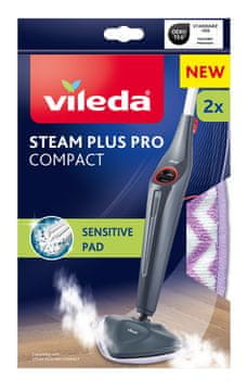 slomart Zamjenska glava za parni mop Vileda Steam Plus Sensitive, mikrovlakna, ljubičasta/bijela, 2 kom