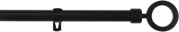 Nikcorp Teleskopska karniša kovano željezo podesiva 120-210 cm mat crna, set za montažu, promjer 16-19 mm, čvrsta metalna šipka za zavjese za dnevni boravak i spavaću sobu, elegantan dizajn, jednostavna