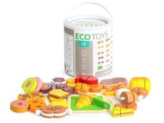 EcoToys Drvena hrana za rezanje 23 komada ECOTOYS