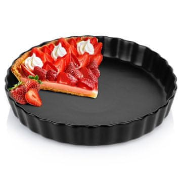 Northix Keramička posuda za tart, crna, 24,5 cm