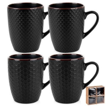 Northix Crne keramičke šalice 400 ml 4 kom.