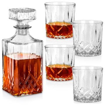 Northix Dekanter i čaše za viski, staklene 900 ml + 4x300 ml 5 kom.