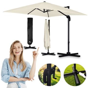 Northix Sklopivi vrtni suncobran 8 segmenata 420 cm s navlakom Plonos PL-883